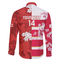 Canada and Japan Rugby Custom Family Matching Puletasi and Hawaiian Shirt Canucks Brave Blossoms Together Pacific - Polynesian Pride