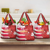 Canada and Japan Rugby Custom Grocery Bag Canucks Brave Blossoms Together Pacific - Polynesian Pride