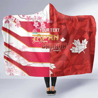 Canada and Japan Rugby Custom Hooded Blanket Canucks Brave Blossoms Together Pacific - Polynesian Pride