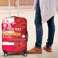 Canada and Japan Rugby Custom Luggage Cover Canucks Brave Blossoms Together Pacific LT14 Red - Polynesian Pride