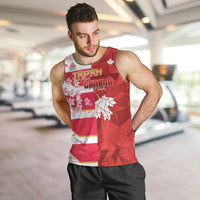 Canada and Japan Rugby Custom Men Tank Top Canucks Brave Blossoms Together Pacific LT14 Red - Polynesian Pride