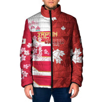 Canada and Japan Rugby Custom Padded Jacket Canucks Brave Blossoms Together Pacific LT14 Men Red - Polynesian Pride