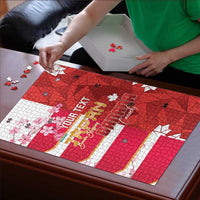 Canada and Japan Rugby Custom Puzzle Canucks Brave Blossoms Together Pacific LT14 - Polynesian Pride