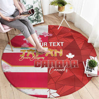 Canada and Japan Rugby Custom Round Carpet Canucks Brave Blossoms Together Pacific - Polynesian Pride