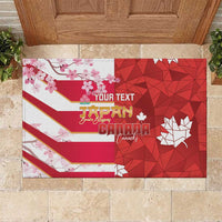 Canada and Japan Rugby Custom Rubber Doormat Canucks Brave Blossoms Together Pacific LT14 Red - Polynesian Pride