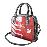 Canada and Japan Rugby Custom Shoulder Handbag Canucks Brave Blossoms Together Pacific - Polynesian Pride