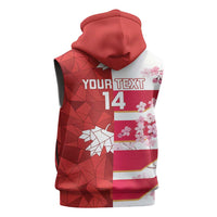 Canada and Japan Rugby Custom Sleeveless Hoodie Canucks Brave Blossoms Together Pacific LT14 - Polynesian Pride
