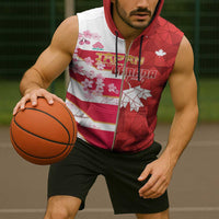 Canada and Japan Rugby Custom Sleeveless Zip Hoodie Canucks Brave Blossoms Together Pacific LT14 - Polynesian Pride