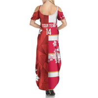 Canada and Japan Rugby Custom Summer Maxi Dress Canucks Brave Blossoms Together Pacific - Polynesian Pride