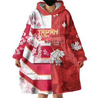 Canada and Japan Rugby Custom Wearable Blanket Hoodie Canucks Brave Blossoms Together Pacific LT14 - Polynesian Pride