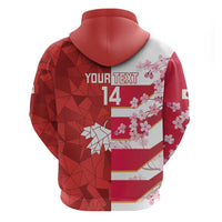 Canada and Japan Rugby Custom Zip Hoodie Canucks Brave Blossoms Together Pacific - Polynesian Pride