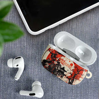 Samurai Warrior Japan AirPods Case Red-blossomed Tree Classic Japanese Stylized LT14 - Polynesian Pride