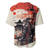 Samurai Warrior Japan Baseball Jersey Red-blossomed Tree Classic Japanese Stylized - Polynesian Pride