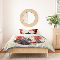Samurai Warrior Japan Bedding Set Red-blossomed Tree Classic Japanese Stylized - Polynesian Pride