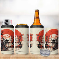 Samurai Warrior Japan 4 in 1 Can Cooler Tumbler Red-blossomed Tree Classic Japanese Stylized LT14 - Polynesian Pride