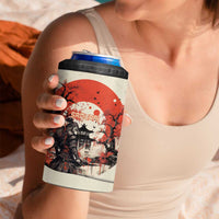Samurai Warrior Japan 4 in 1 Can Cooler Tumbler Red-blossomed Tree Classic Japanese Stylized LT14 - Polynesian Pride