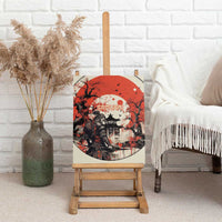 Samurai Warrior Japan Canvas Wall Art Red-blossomed Tree Classic Japanese Stylized LT14 - Polynesian Pride