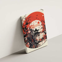 Samurai Warrior Japan Canvas Wall Art Red-blossomed Tree Classic Japanese Stylized LT14 - Polynesian Pride