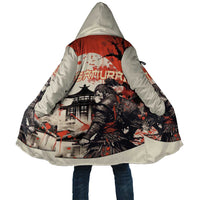Samurai Warrior Japan Cloak Red-blossomed Tree Classic Japanese Stylized - Polynesian Pride