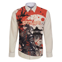 Samurai Warrior Japan Family Matching Puletasi and Hawaiian Shirt Red-blossomed Tree Classic Japanese Stylized - Polynesian Pride