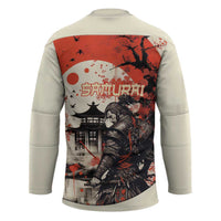 Samurai Warrior Japan Hockey Jersey Red-blossomed Tree Classic Japanese Stylized - Polynesian Pride