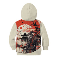 Samurai Warrior Japan Kid Hoodie Red-blossomed Tree Classic Japanese Stylized - Polynesian Pride