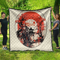 Samurai Warrior Japan Quilt Red-blossomed Tree Classic Japanese Stylized - Polynesian Pride