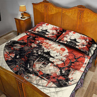 Samurai Warrior Japan Quilt Bed Set Red-blossomed Tree Classic Japanese Stylized LT14 - Polynesian Pride