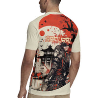 Samurai Warrior Japan Rugby Jersey Red-blossomed Tree Classic Japanese Stylized LT14 - Polynesian Pride