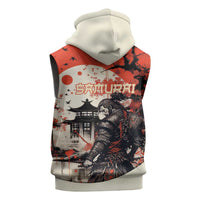 Samurai Warrior Japan Sleeveless Zip Hoodie Red-blossomed Tree Classic Japanese Stylized LT14 - Polynesian Pride
