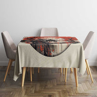 Samurai Warrior Japan Tablecloth Red-blossomed Tree Classic Japanese Stylized LT14 - Polynesian Pride
