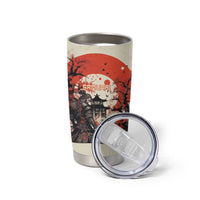 Samurai Warrior Japan Tumbler Cup Red-blossomed Tree Classic Japanese Stylized - Polynesian Pride