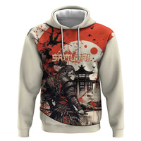 Samurai Warrior Japan Zip Hoodie Red-blossomed Tree Classic Japanese Stylized - Polynesian Pride
