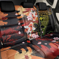 Hawaiian and Japanese Back Car Seat Cover Koi Fish With Kanaka Polynesian Tattoo LT14 - Polynesian Pride