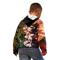 Hawaiian and Japanese Kid Hoodie Koi Fish With Kanaka Polynesian Tattoo - Polynesian Pride