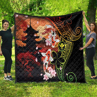 Hawaiian and Japanese Quilt Koi Fish With Kanaka Polynesian Tattoo LT14 - Polynesian Pride