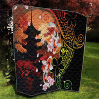 Hawaiian and Japanese Quilt Koi Fish With Kanaka Polynesian Tattoo LT14 - Polynesian Pride