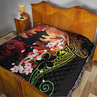 Hawaiian and Japanese Quilt Koi Fish With Kanaka Polynesian Tattoo LT14 - Polynesian Pride