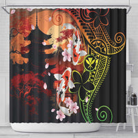 Hawaiian and Japanese Shower Curtain Koi Fish With Kanaka Polynesian Tattoo LT14 - Polynesian Pride