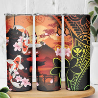 Hawaiian and Japanese Skinny Tumbler Koi Fish With Kanaka Polynesian Tattoo - Polynesian Pride