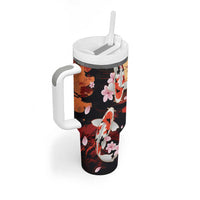 Hawaiian and Japanese Tumbler With Handle Koi Fish With Kanaka Polynesian Tattoo - Polynesian Pride