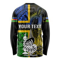 Personalised South Sea Islanders Long Sleeve Shirt Kanakas With New Caledonia Coat Of Arms LT14 - Polynesian Pride