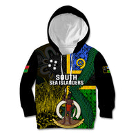 Personalised South Sea Islanders Kid Hoodie Kanakas With Vanuatu Coat Of Arms LT14 Hoodie Black - Polynesian Pride