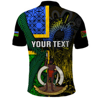 Personalised South Sea Islanders Polo Shirt Kanakas With Vanuatu Coat Of Arms LT14 - Polynesian Pride