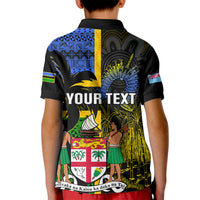 Personalised South Sea Islanders Kid Polo Shirt Kanakas With Fiji Coat Of Arms LT14 - Polynesian Pride