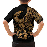 Polynesia Hawaiian Shirt Fish Hook Tattoo Go Fishing Polynesian Pattern Gold LT14 - Polynesian Pride