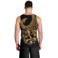 Polynesia Men Tank Top Fish Hook Tattoo Go Fishing Polynesian Pattern Gold LT14 - Polynesian Pride