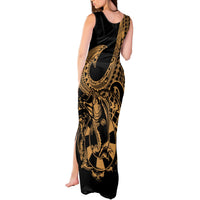 Polynesia Tank Maxi Dress Fish Hook Tattoo Go Fishing Polynesian Pattern Gold LT14 - Polynesian Pride