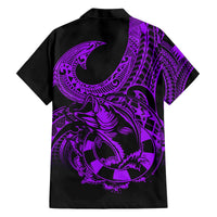Polynesia Hawaiian Shirt Fish Hook Tattoo Go Fishing Polynesian Pattern Purple LT14 - Polynesian Pride
