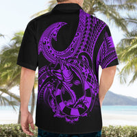 Polynesia Hawaiian Shirt Fish Hook Tattoo Go Fishing Polynesian Pattern Purple LT14 - Polynesian Pride